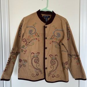 Boho embroidered barn jacket